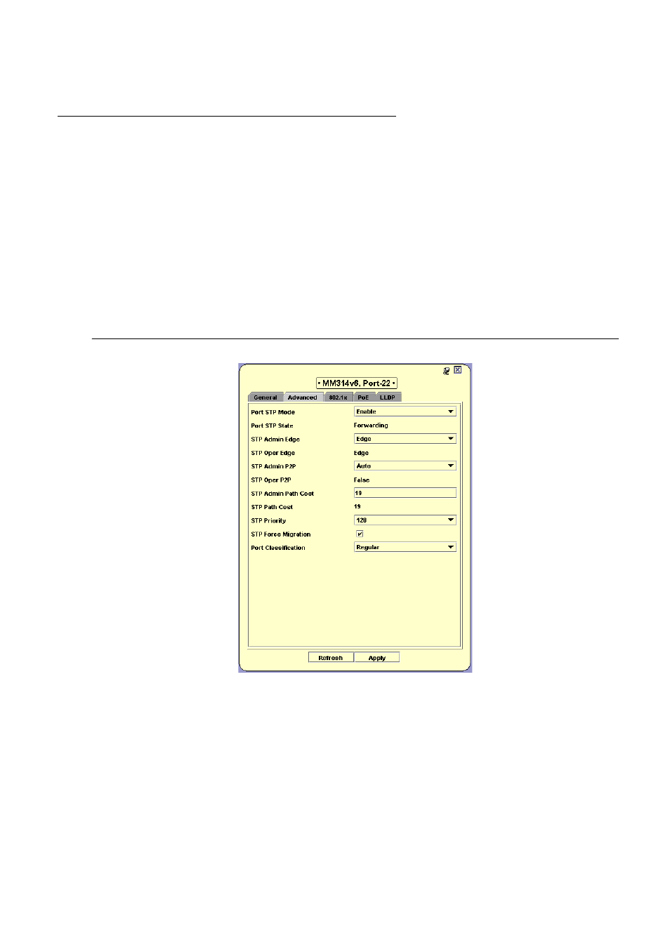 Port configuration - advanced tab | Avaya Media Gateway G250 User Manual | Page 52 / 305