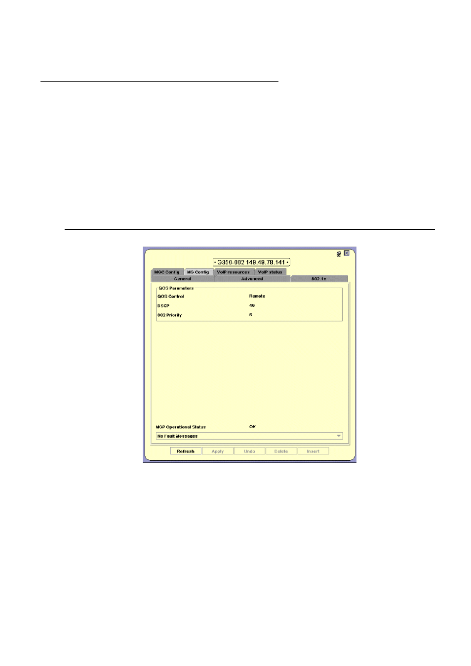 Viewing media gateway configuration, Mg config | Avaya Media Gateway G250 User Manual | Page 72 / 305