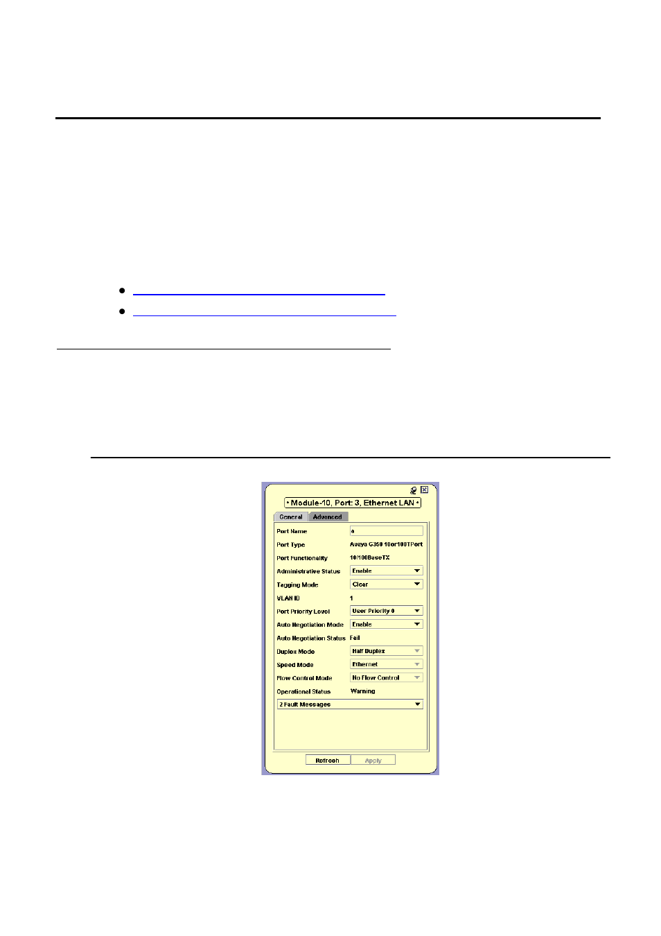 Ethernet lan port configuration, Ethernet lan port configuration - general tab | Avaya Media Gateway G250 User Manual | Page 90 / 305