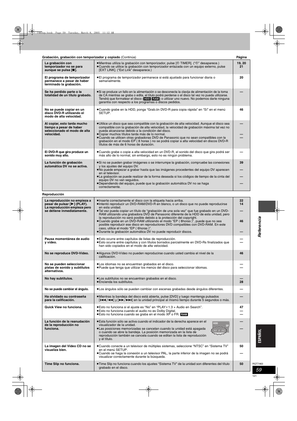 Panasonic DMRE95H User Manual | Page 121 / 124