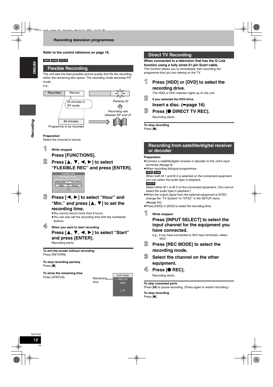 Panasonic DMRE95H User Manual | Page 18 / 124