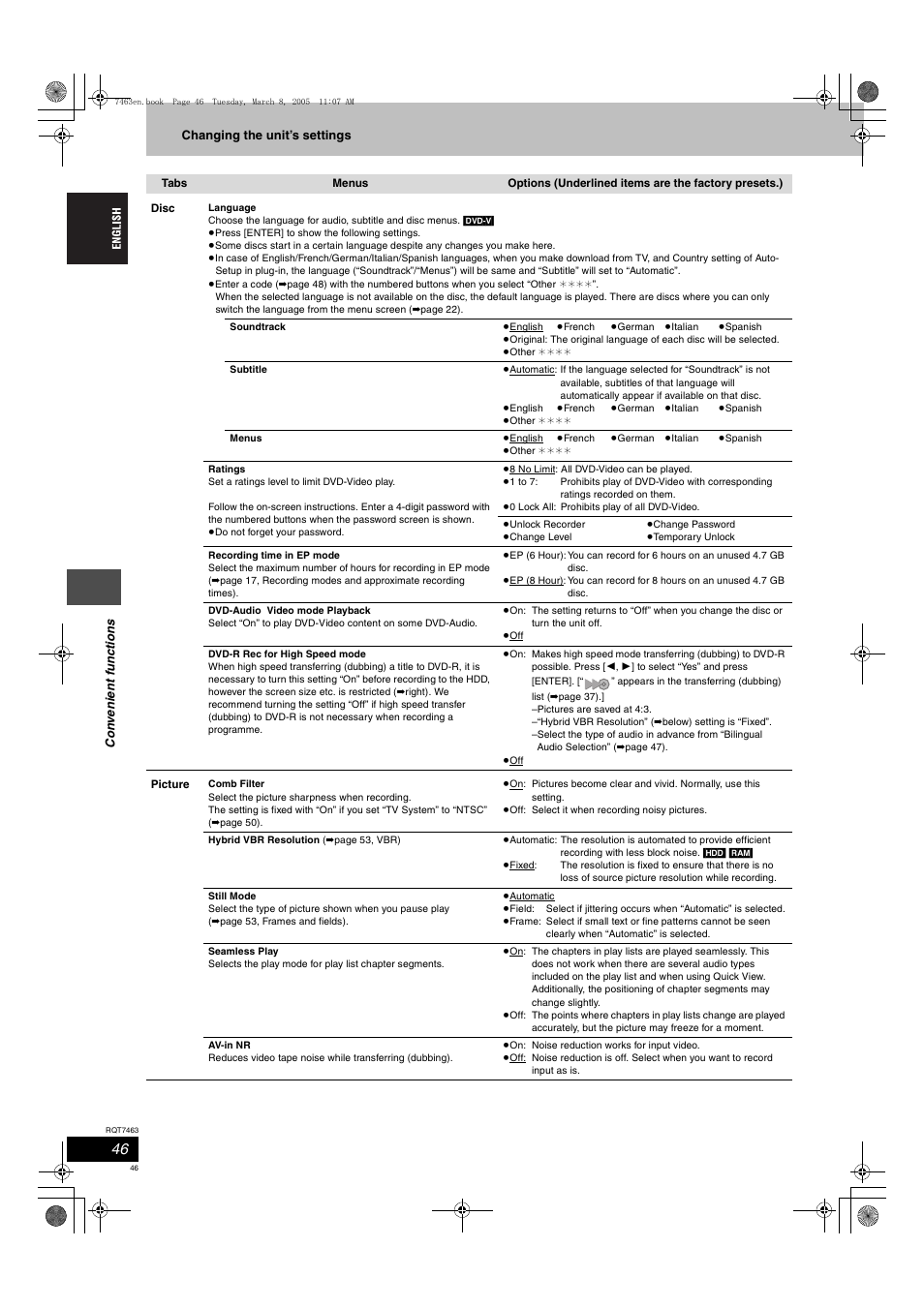 Panasonic DMRE95H User Manual | Page 46 / 124