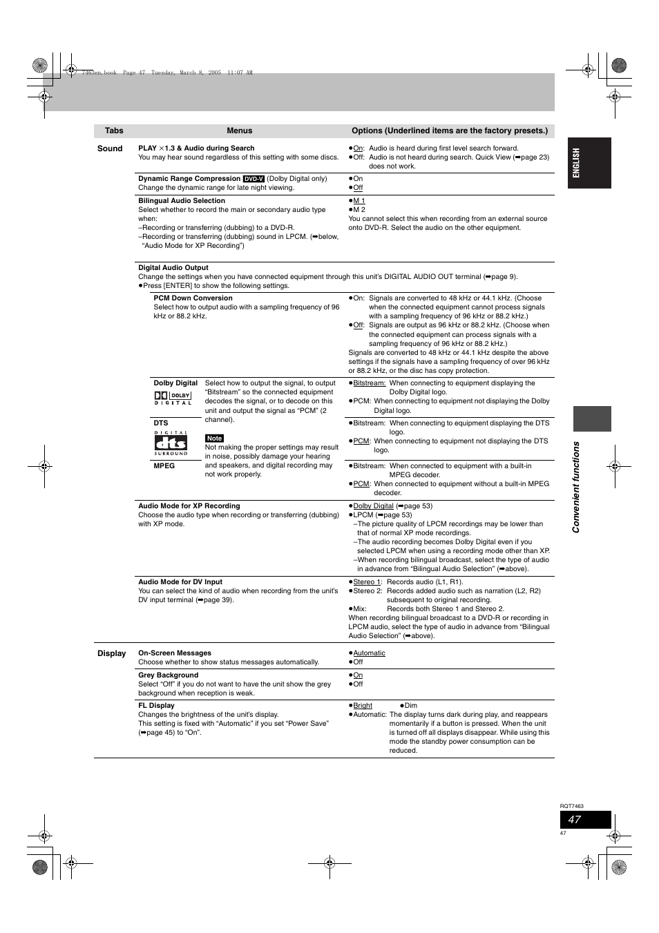 Panasonic DMRE95H User Manual | Page 47 / 124