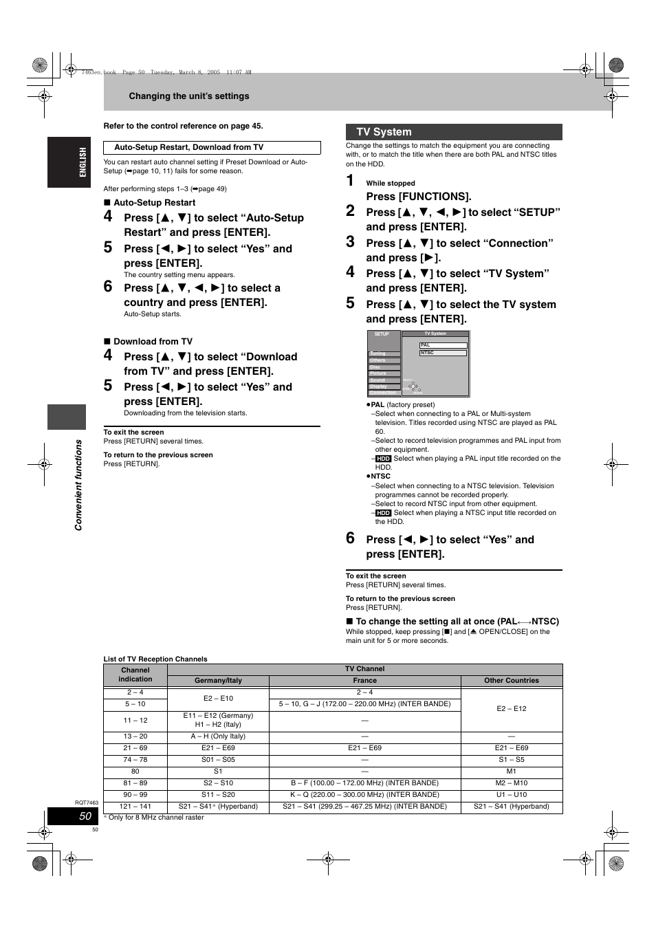 Panasonic DMRE95H User Manual | Page 50 / 124