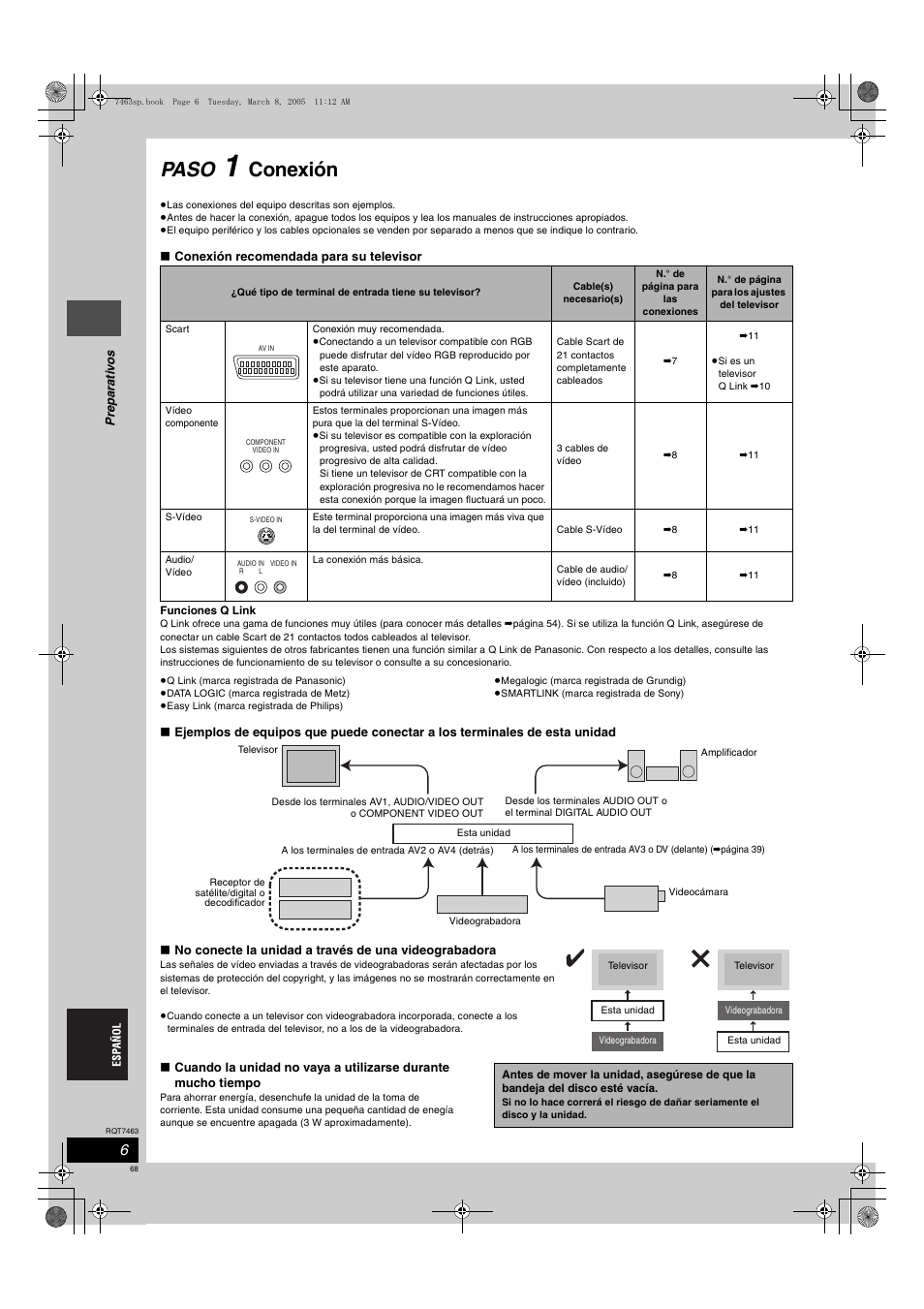 Paso, Conexión | Panasonic DMRE95H User Manual | Page 68 / 124