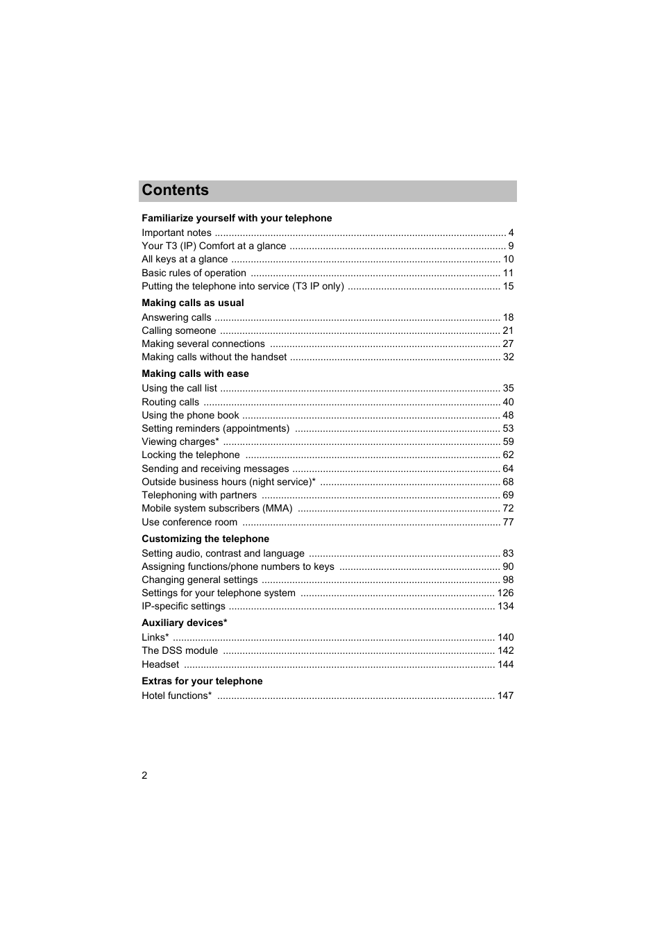 Avaya T3 (IP) Comfort User Manual | Page 2 / 172