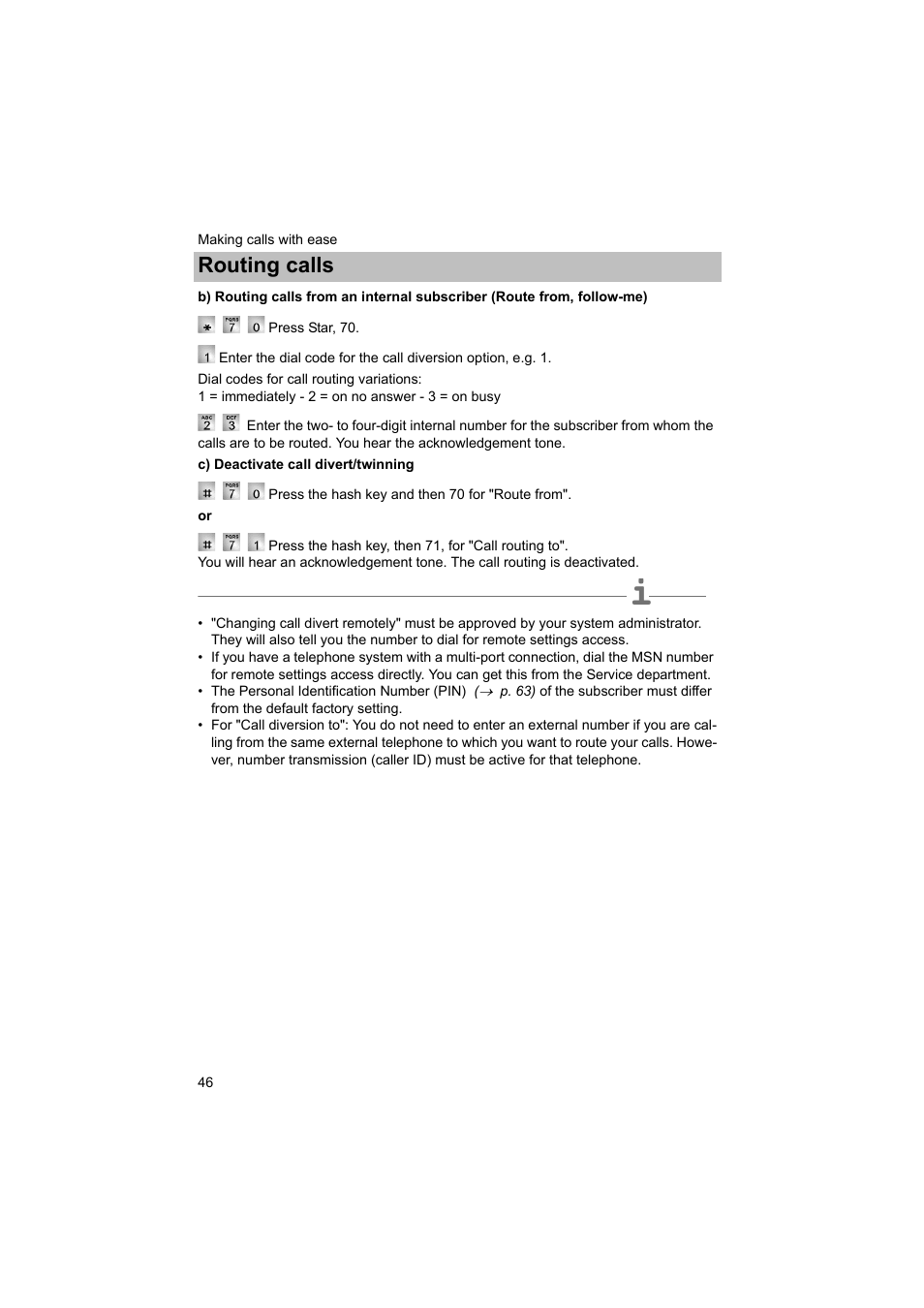 Routing calls | Avaya T3 (IP) Comfort User Manual | Page 46 / 172