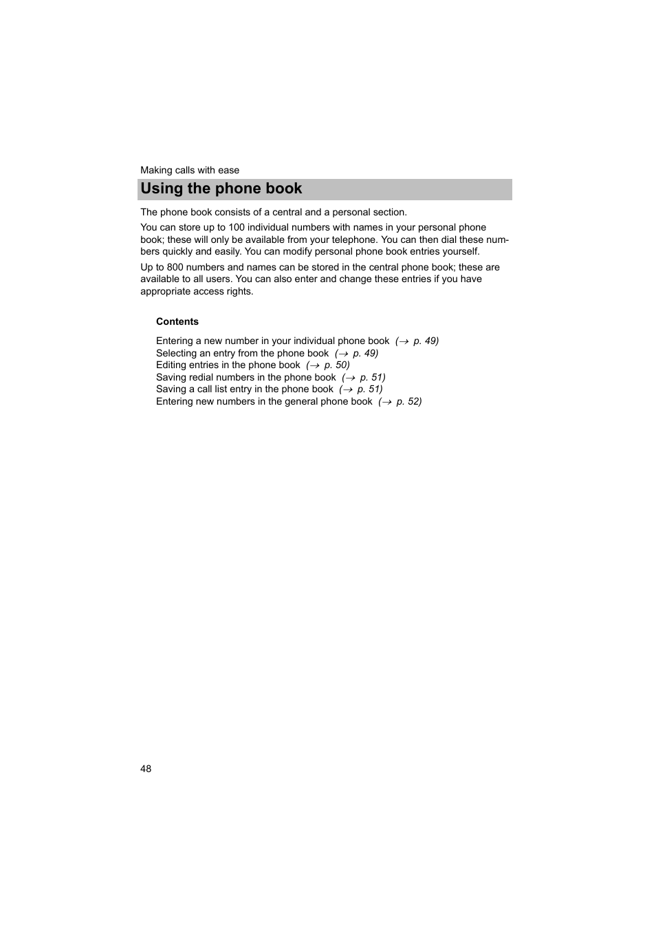Using the phone book, P. 48) | Avaya T3 (IP) Comfort User Manual | Page 48 / 172