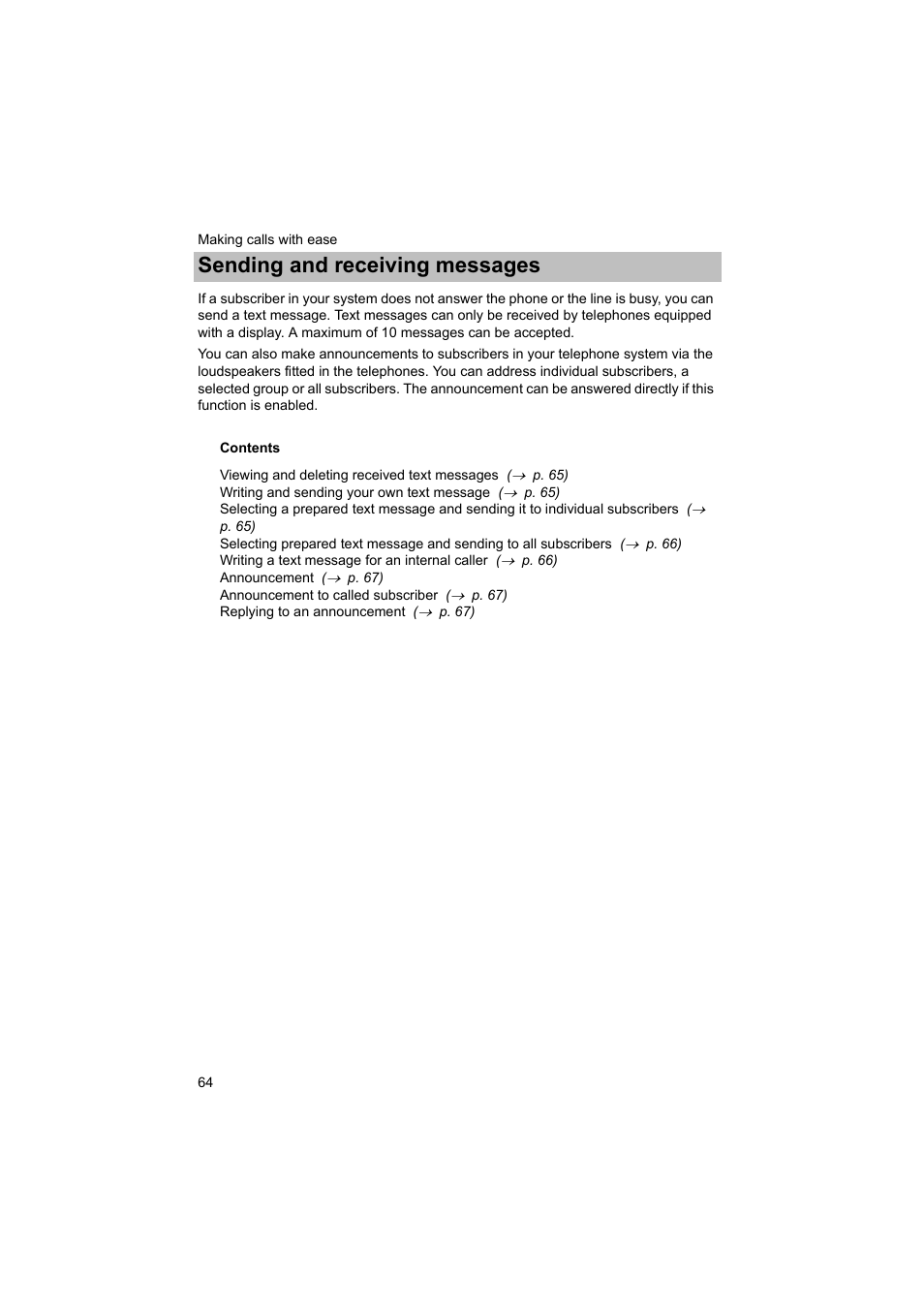 Sending and receiving messages | Avaya T3 (IP) Comfort User Manual | Page 64 / 172