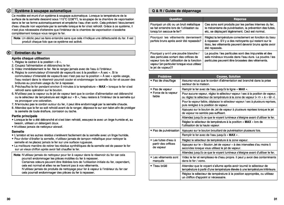 Après chaque utilisation, Partie principale, Semelle | Panasonic NIW900CVXA User Manual | Page 17 / 28