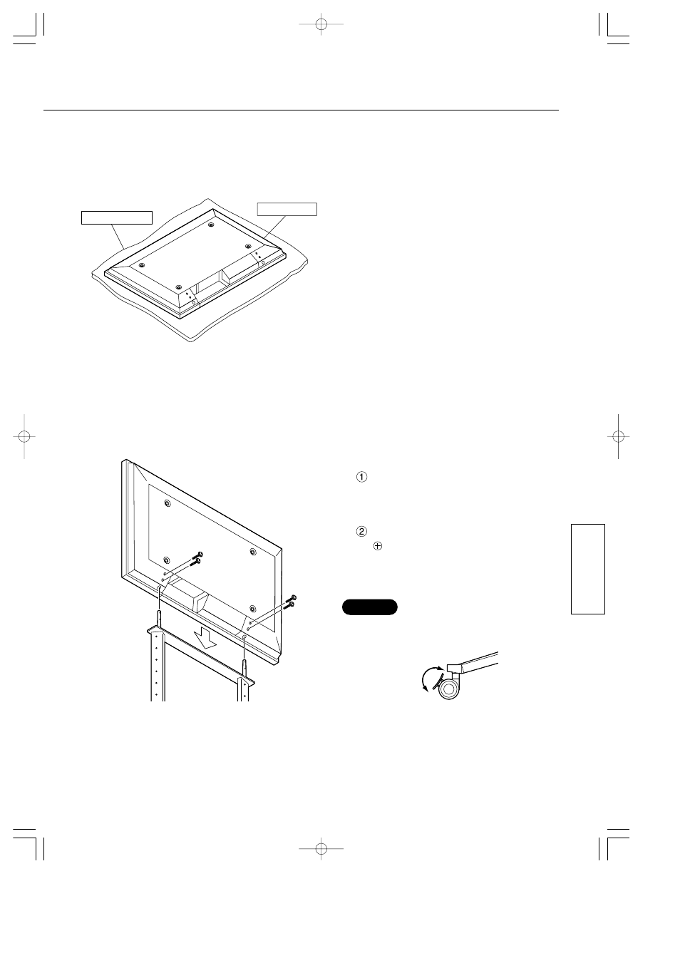 Prepare la pantalla panorámica de plasma, Instale la pantalla en el pedestal | Panasonic TYST42PF3 User Manual | Page 35 / 50