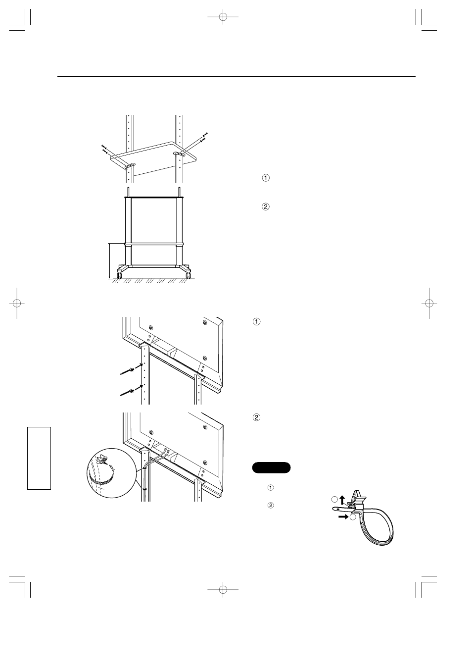 Åtgärder vid installationen, Justera hyllans höjd, om så erfordras, Att snygga till ledningsdragningen | Panasonic TYST42PF3 User Manual | Page 42 / 50