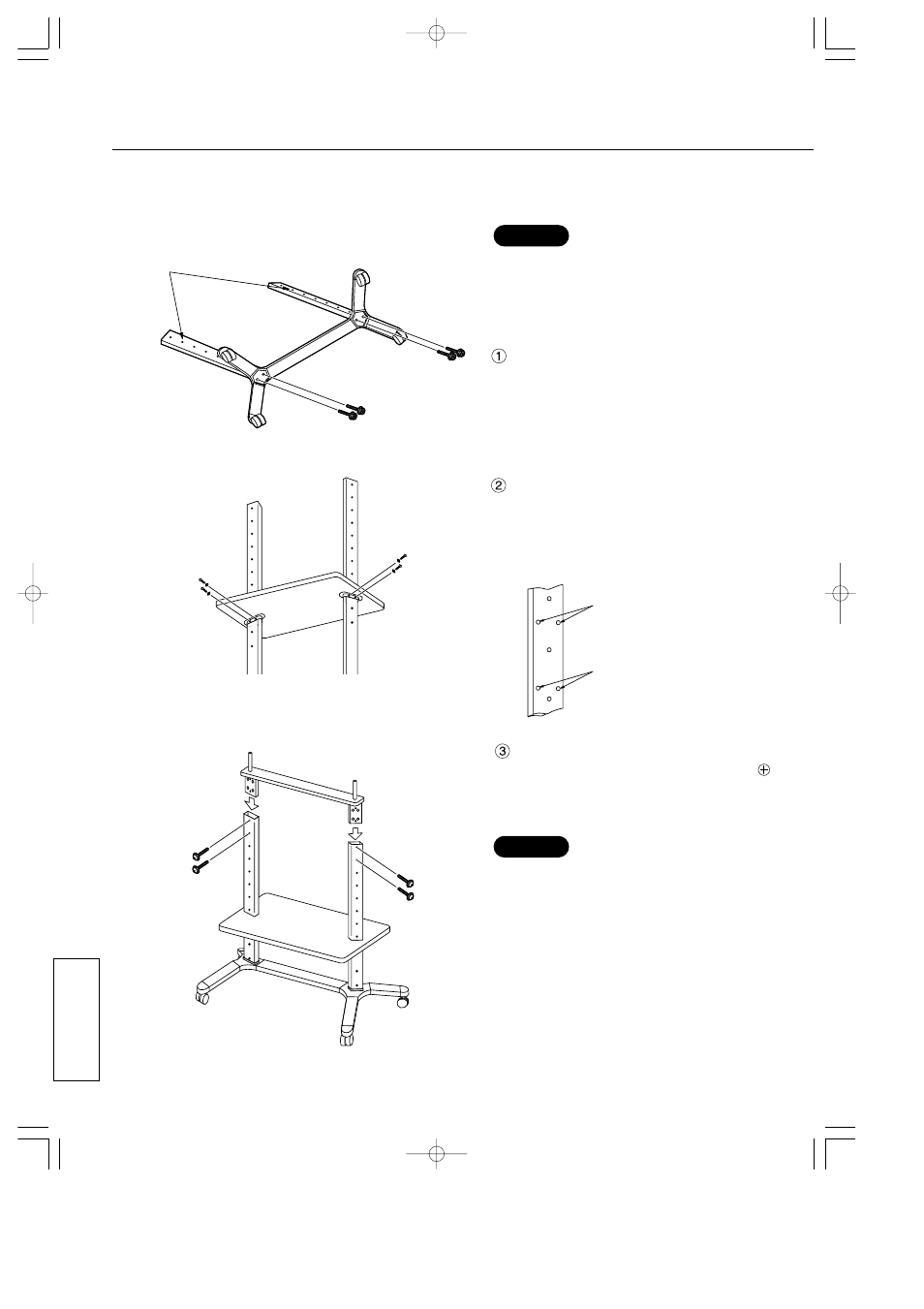 Monteringsprocedure, Samling af rullebordet | Panasonic TYST42PF3 User Manual | Page 46 / 50
