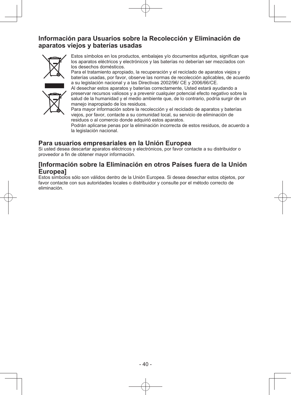 Panasonic EY3743 User Manual | Page 40 / 64