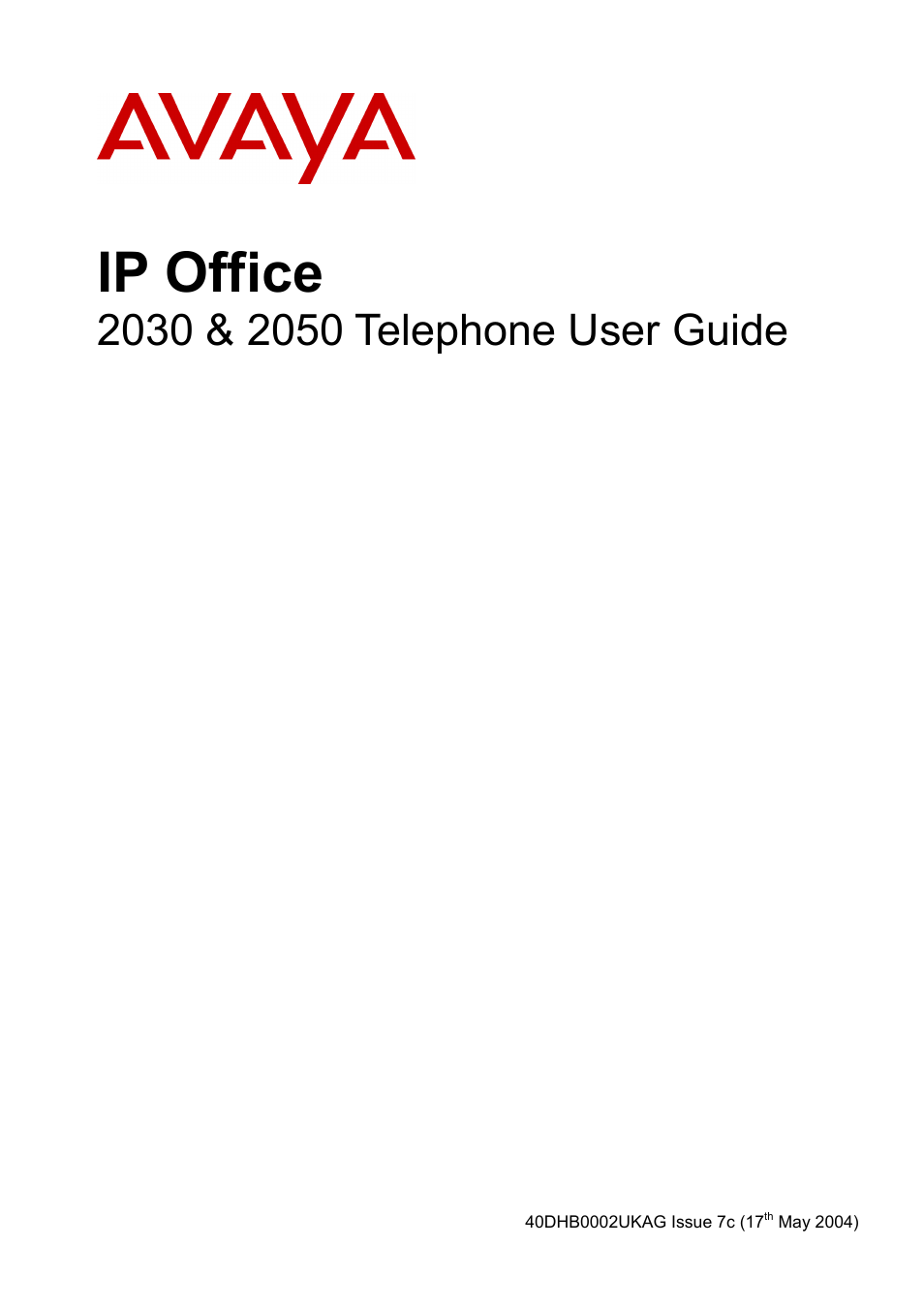 Avaya 2050 User Manual | 51 pages