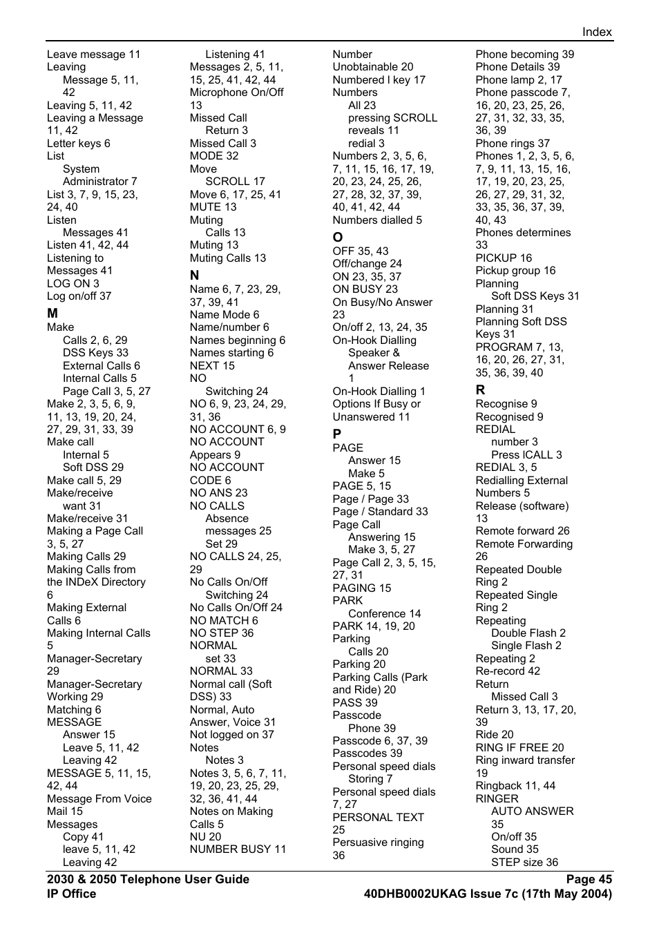 Avaya 2050 User Manual | Page 49 / 51