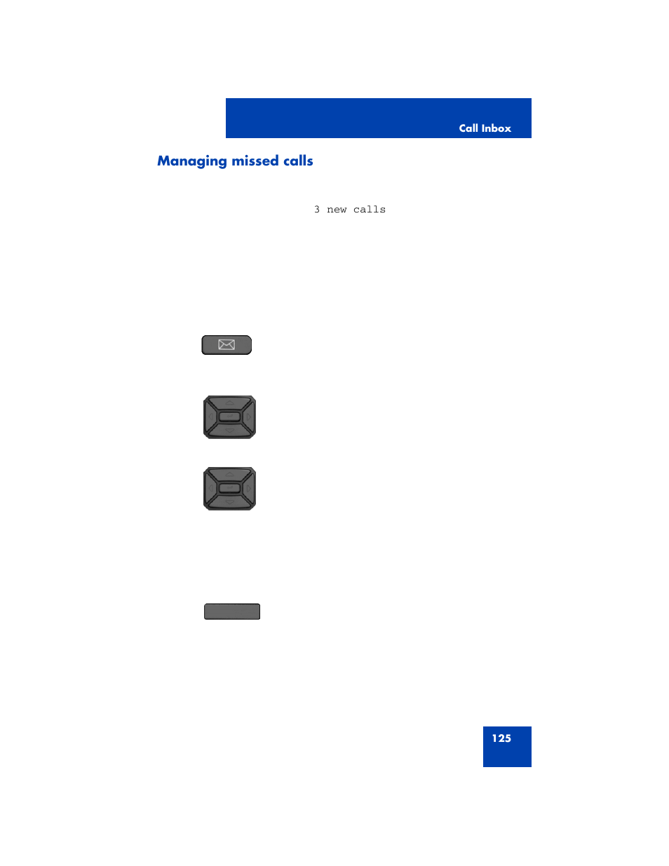 Managing missed calls, Managing missed calls” on | Avaya 1200 User Manual | Page 125 / 204