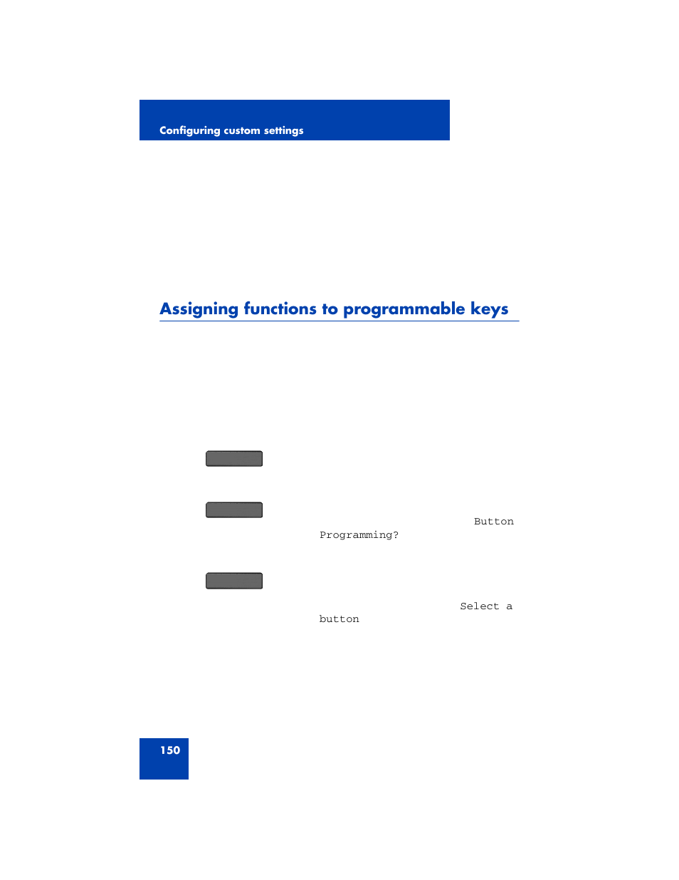 Assigning functions to programmable keys | Avaya 1200 User Manual | Page 150 / 204