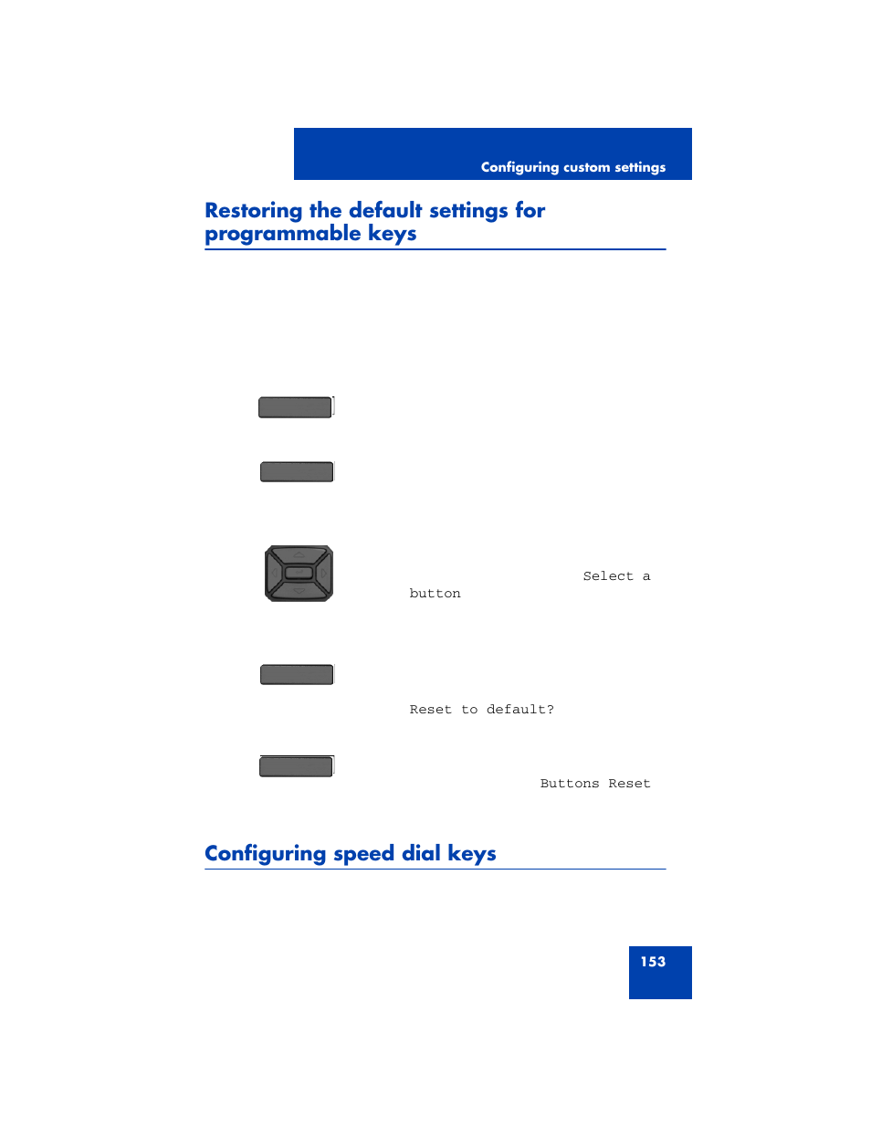 Configuring speed dial keys | Avaya 1200 User Manual | Page 153 / 204