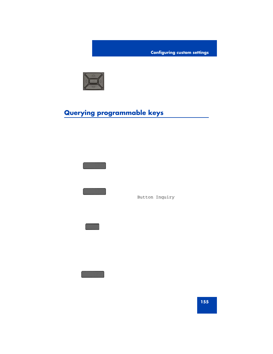 Querying programmable keys | Avaya 1200 User Manual | Page 155 / 204