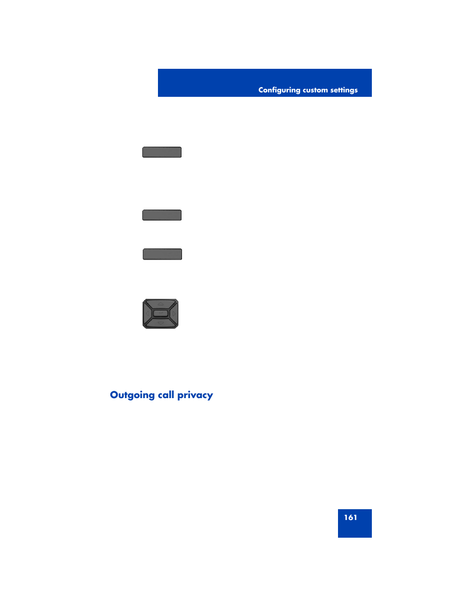 Outgoing call privacy | Avaya 1200 User Manual | Page 161 / 204