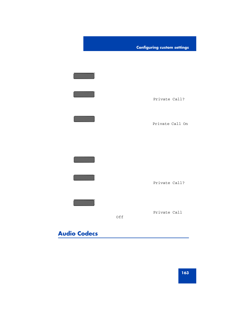 Audio codecs | Avaya 1200 User Manual | Page 163 / 204