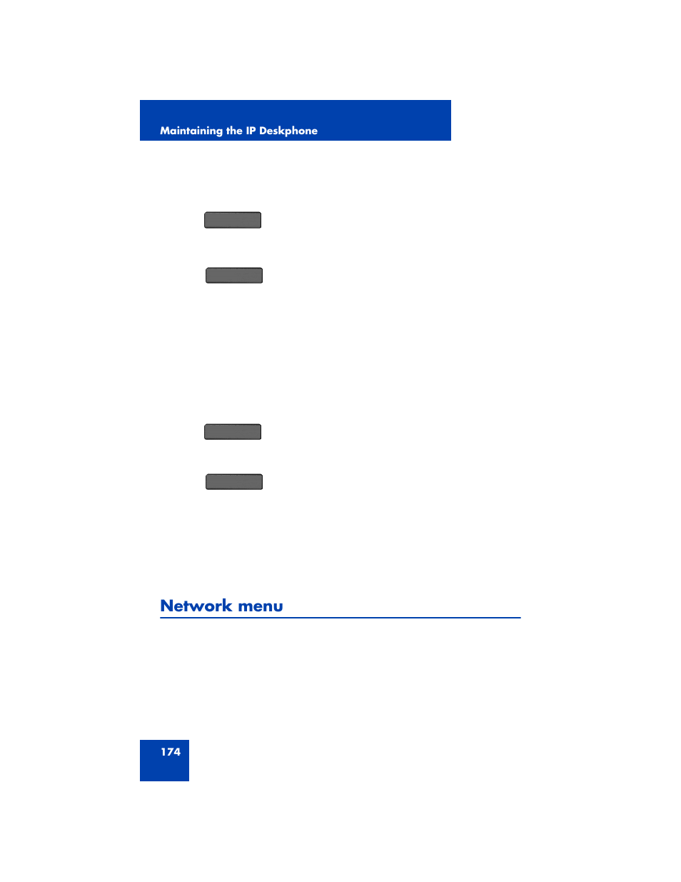 Network menu | Avaya 1200 User Manual | Page 174 / 204