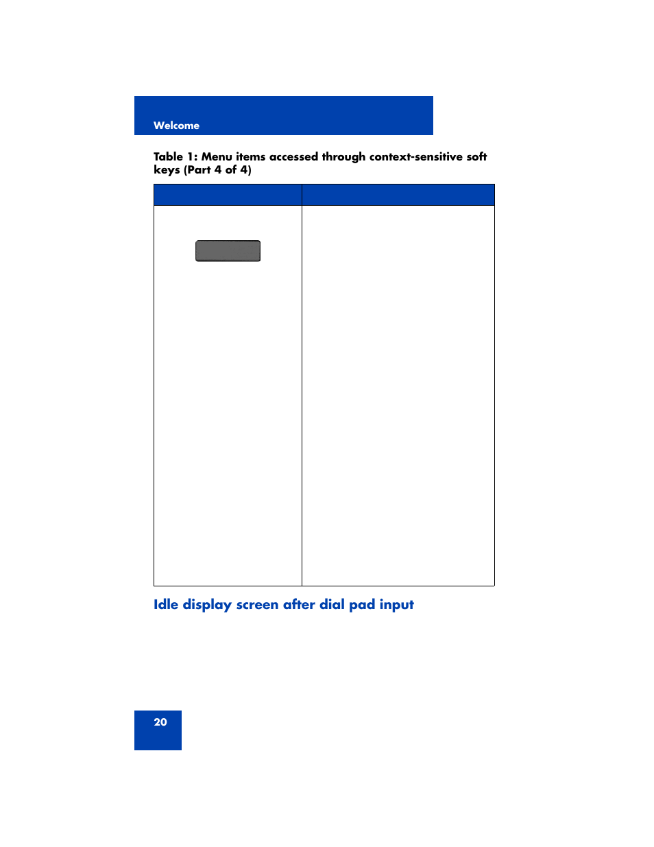 Idle display screen after dial pad input | Avaya 1200 User Manual | Page 20 / 204