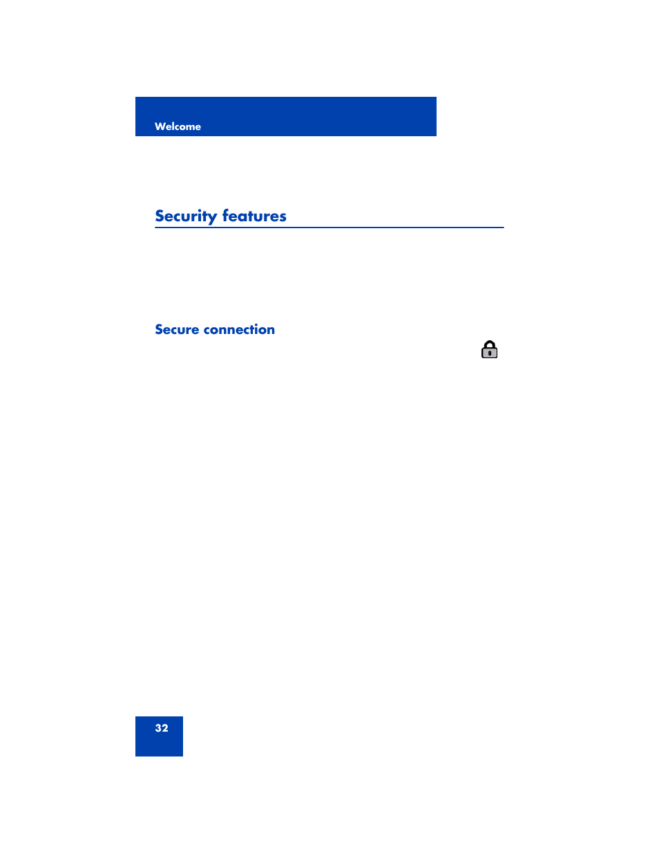 Security features, Secure connection | Avaya 1200 User Manual | Page 32 / 204