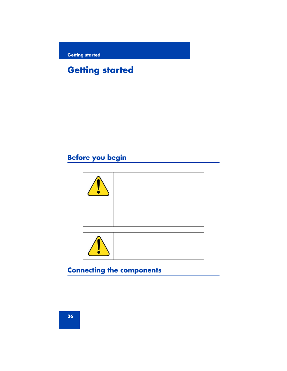 Getting started, Before you begin, Connecting the components | Before you begin connecting the components | Avaya 1200 User Manual | Page 36 / 204