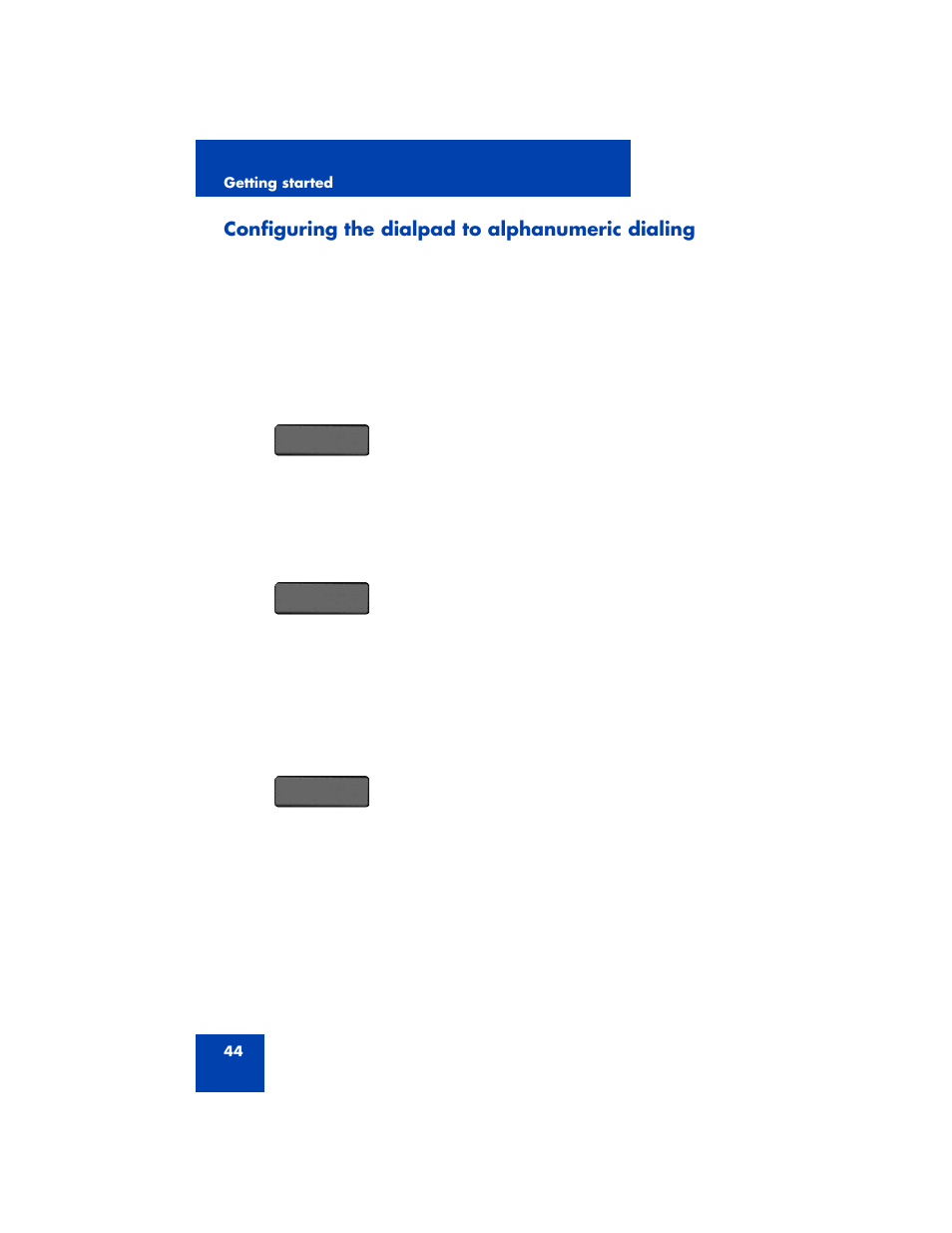 Configuring the dialpad to alphanumeric dialing | Avaya 1200 User Manual | Page 44 / 204