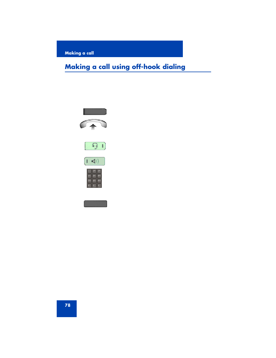 Making a call using off-hook dialing | Avaya 1200 User Manual | Page 78 / 204