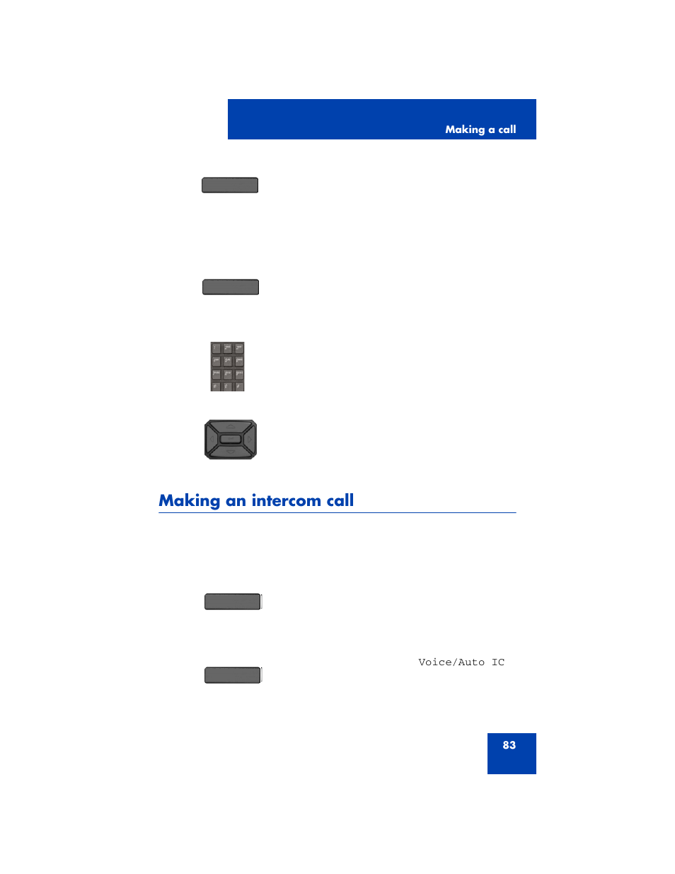 Making an intercom call | Avaya 1200 User Manual | Page 83 / 204