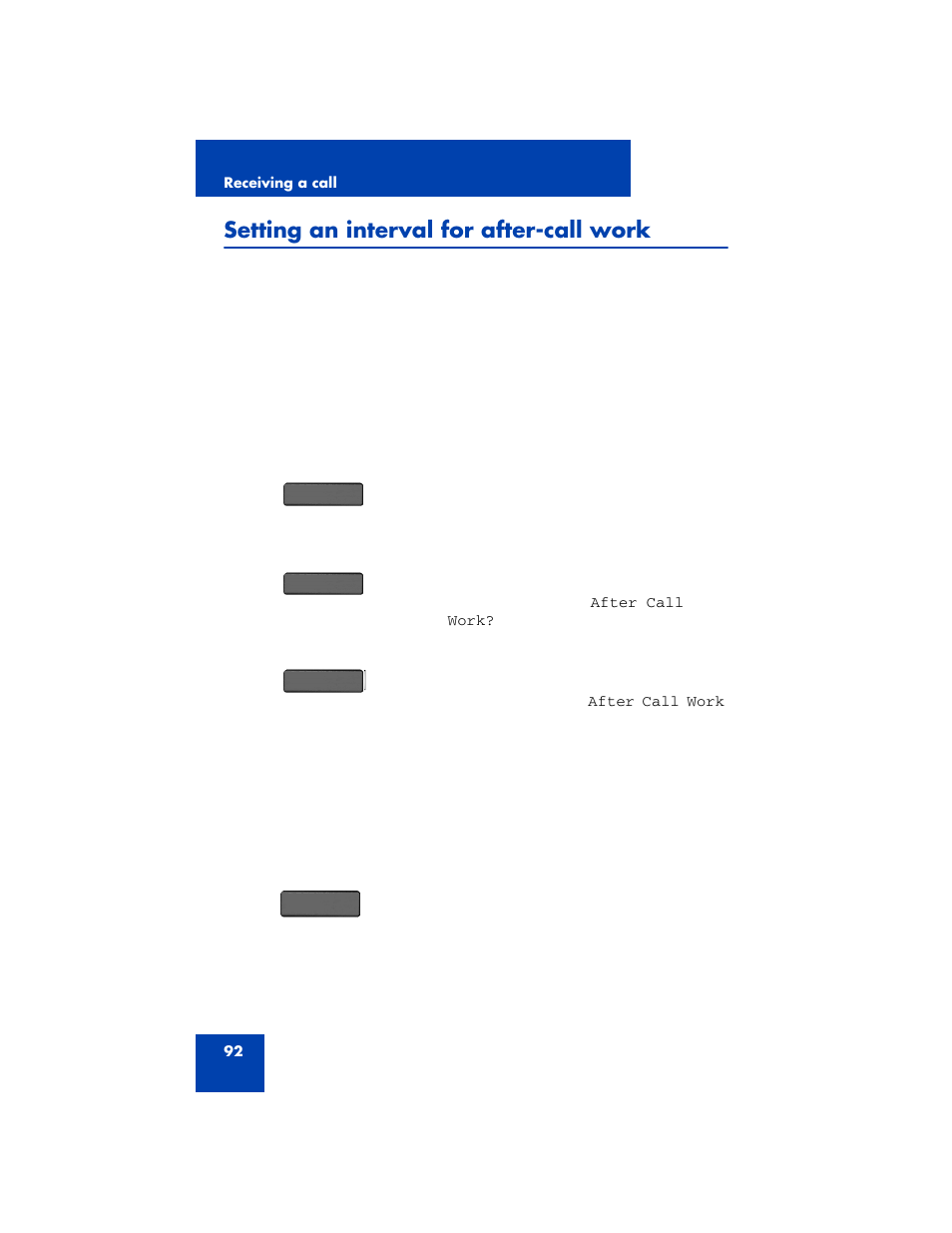 Setting an interval for after-call work | Avaya 1200 User Manual | Page 92 / 204