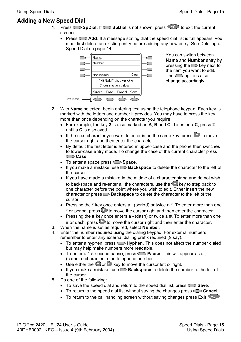 Adding a new speed dial | Avaya IP OFFICE EU24 User Manual | Page 15 / 60
