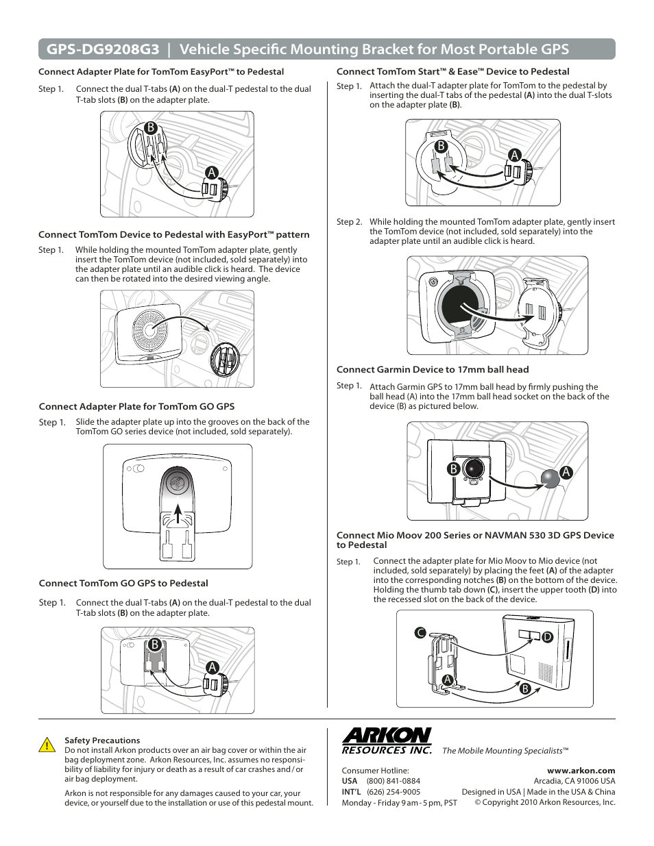 Arkon GPS-DG9208G3 User Manual | Page 2 / 4