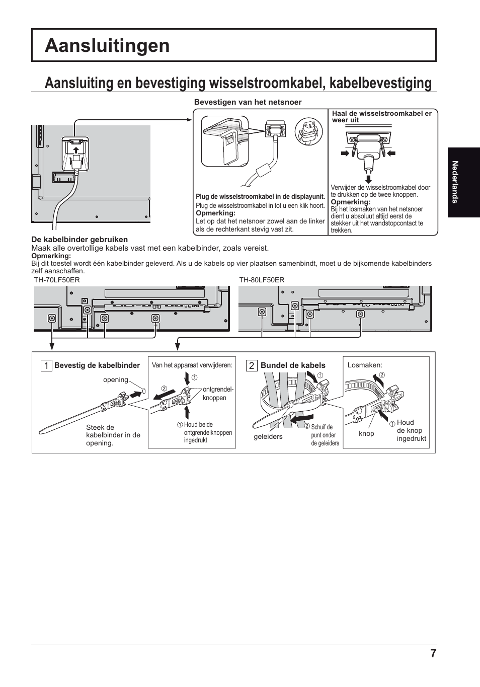 Aansluitingen | Panasonic TH70LF50ER User Manual | Page 21 / 56