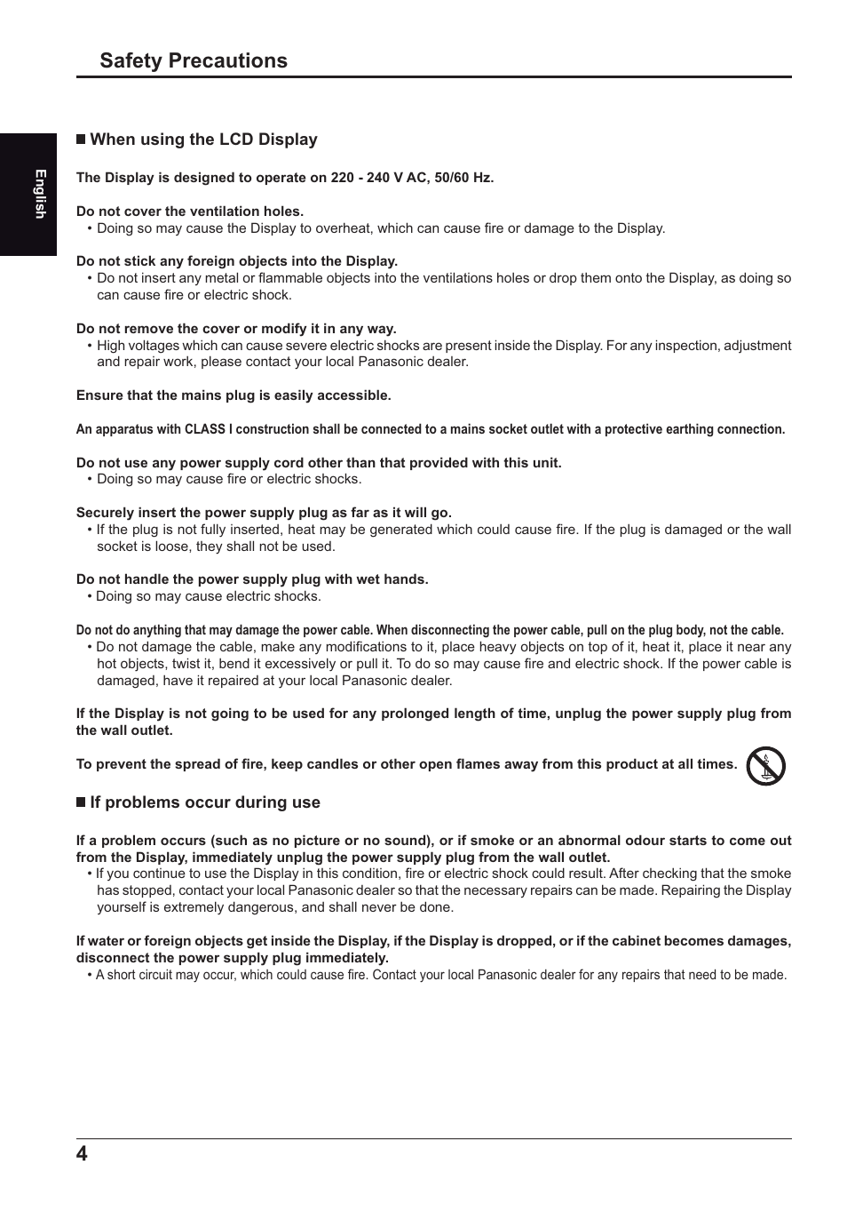 Safety precautions | Panasonic TH70LF50ER User Manual | Page 4 / 56