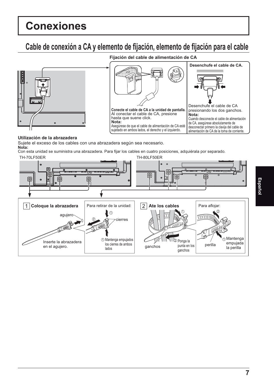 Conexiones | Panasonic TH70LF50ER User Manual | Page 49 / 56