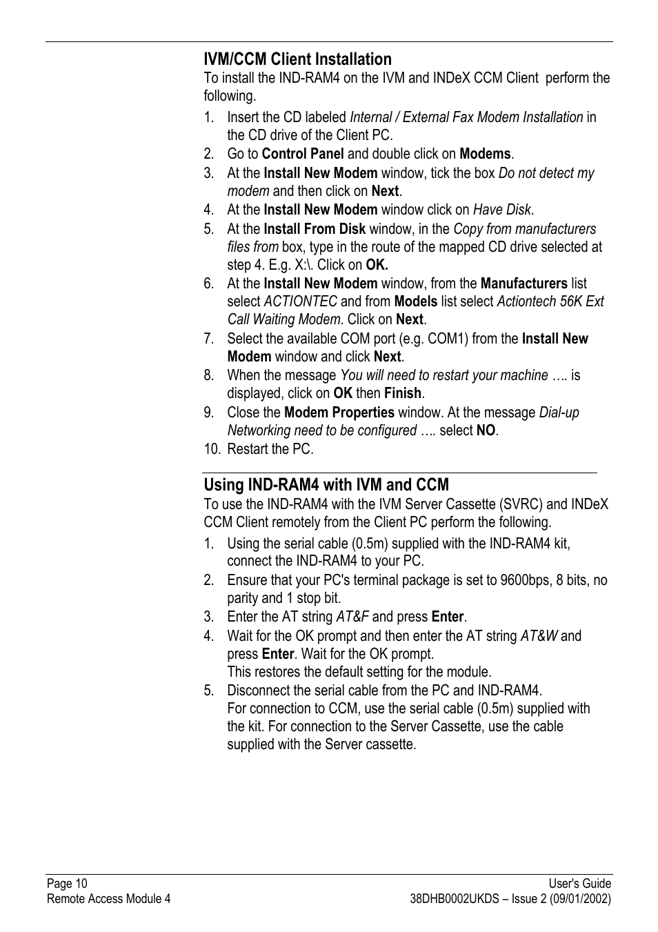 Ivm/ccm client installation, Using ind-ram4 with ivm and ccm | Avaya Remote Access Module 4 User Manual | Page 10 / 12