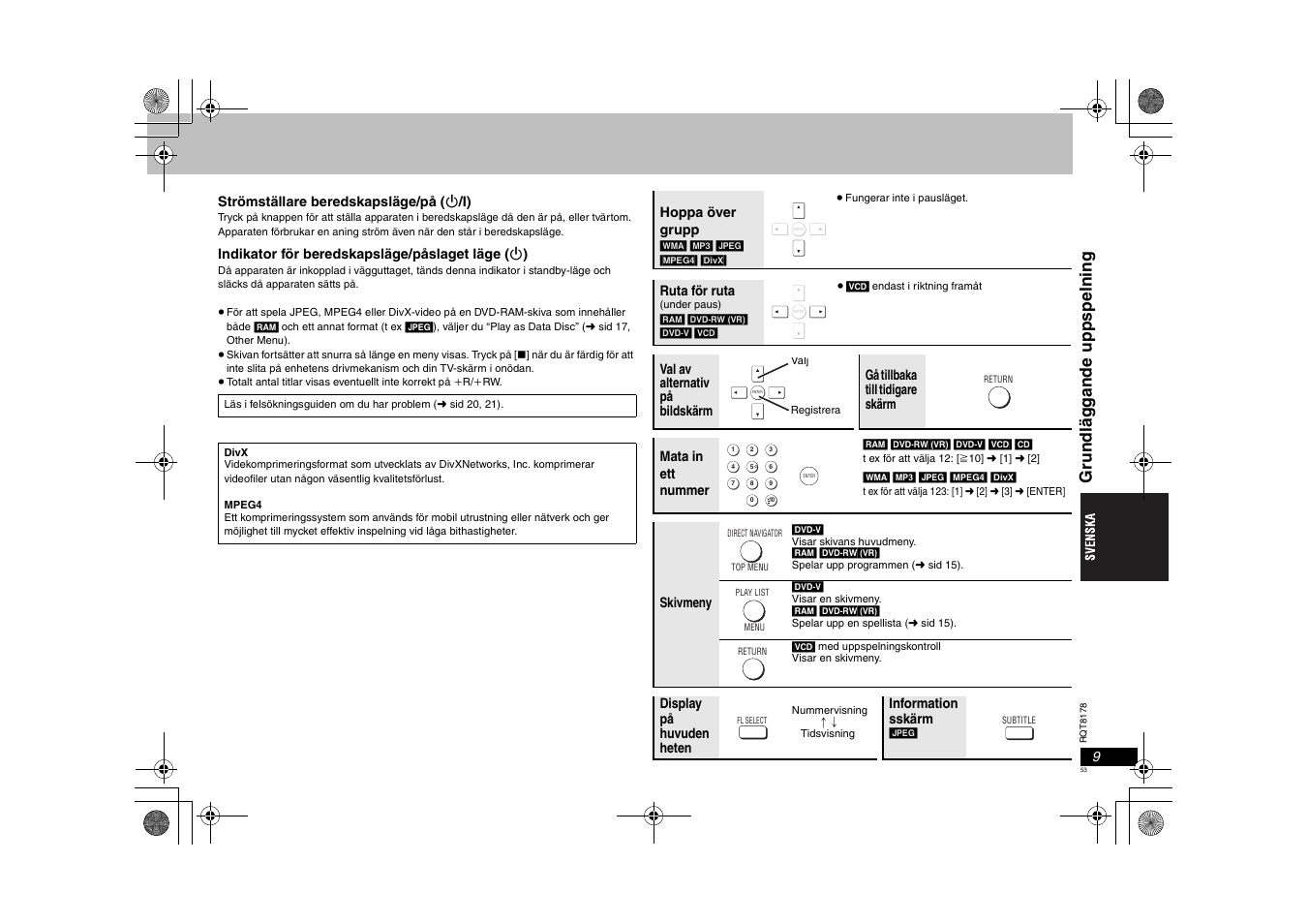 Gr undlä g gan de uppsp elni ng | Panasonic DVDS295EG User Manual | Page 53 / 72