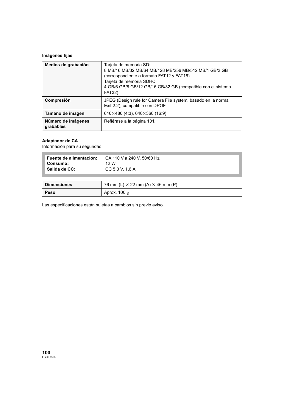 Panasonic SDRS26 User Manual | Page 100 / 102