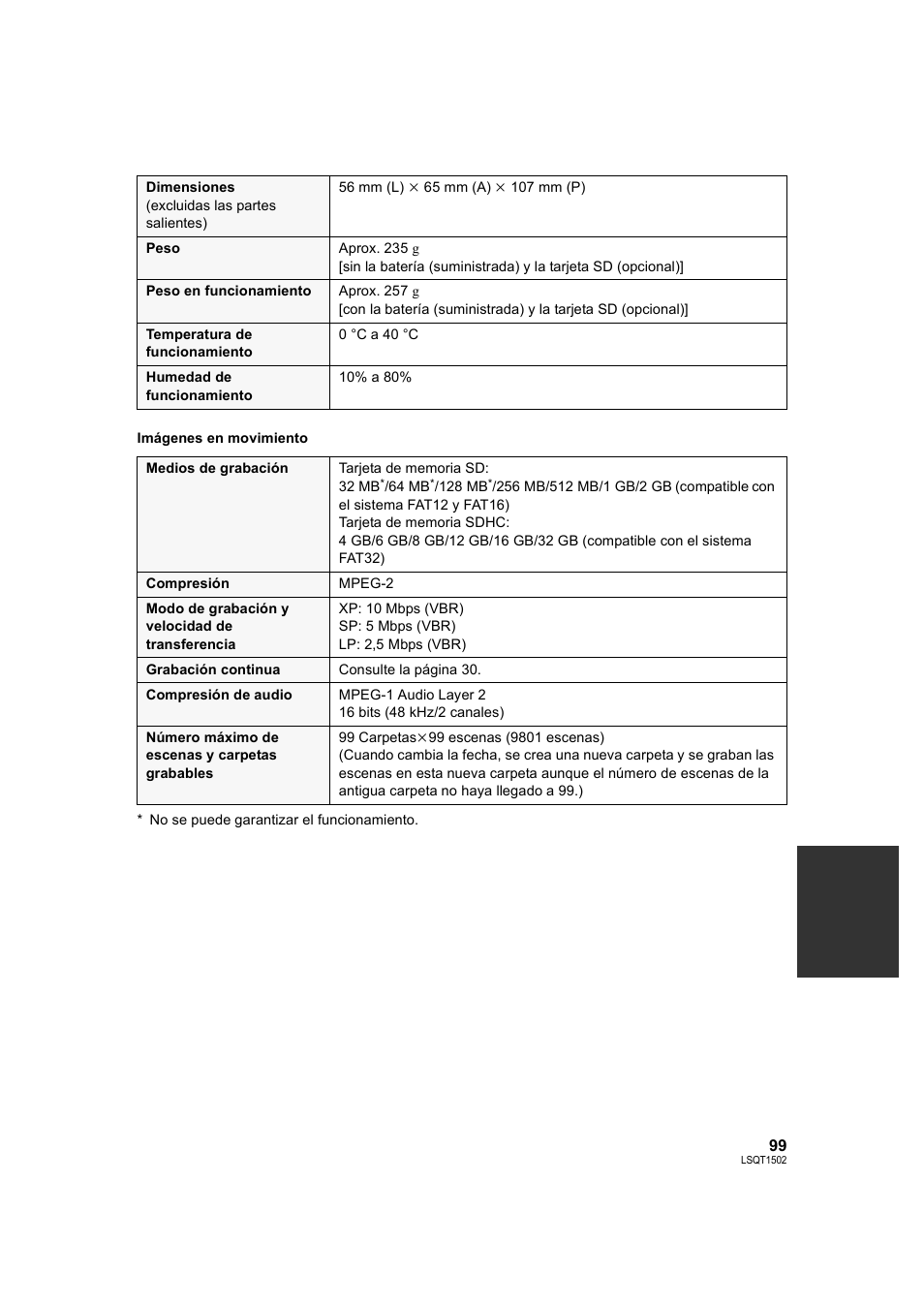 Panasonic SDRS26 User Manual | Page 99 / 102