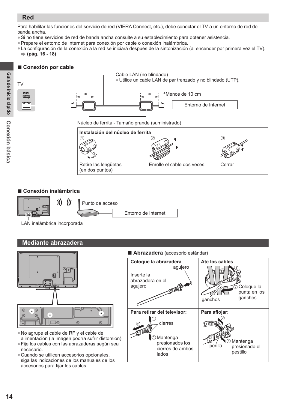 Mediante abrazadera | Panasonic TXP42ST50E User Manual | Page 14 / 112