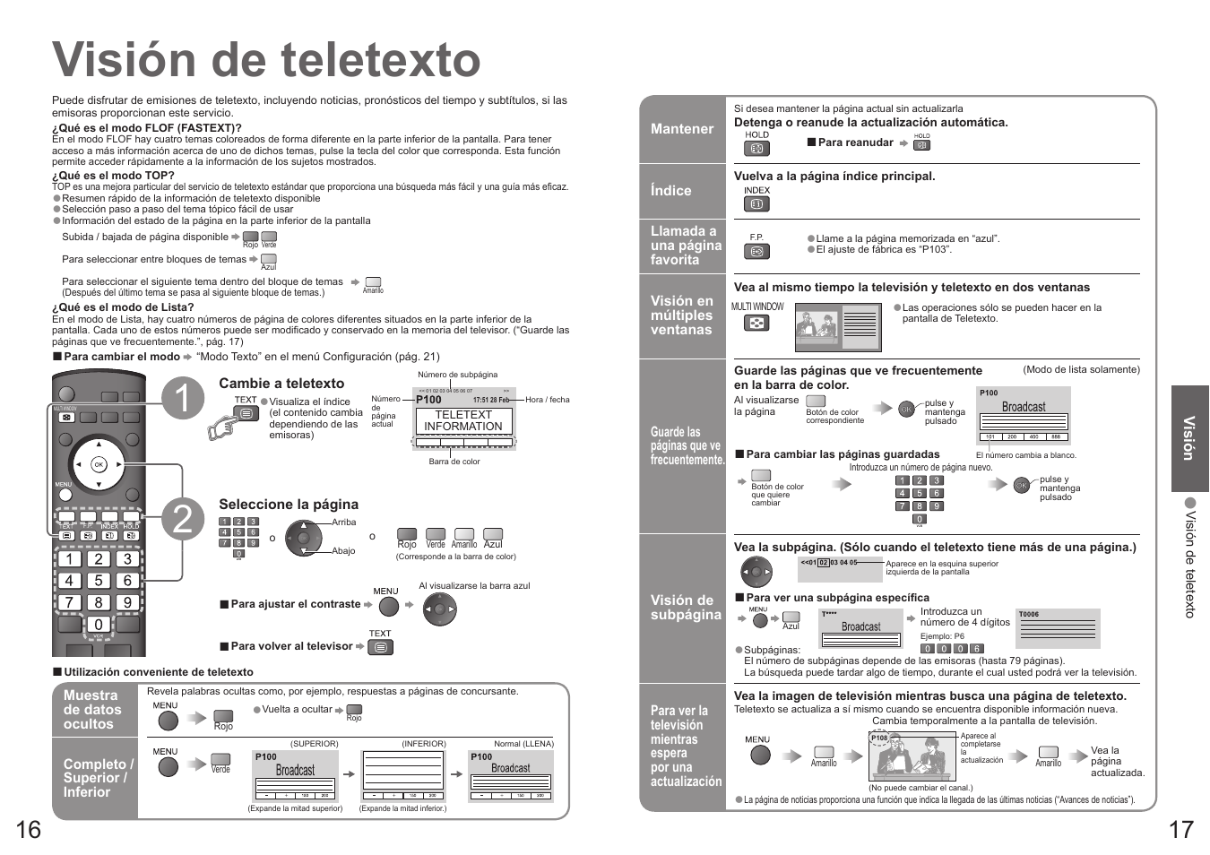 Visión de teletexto | Panasonic TX32LX700F User Manual | Page 9 / 22