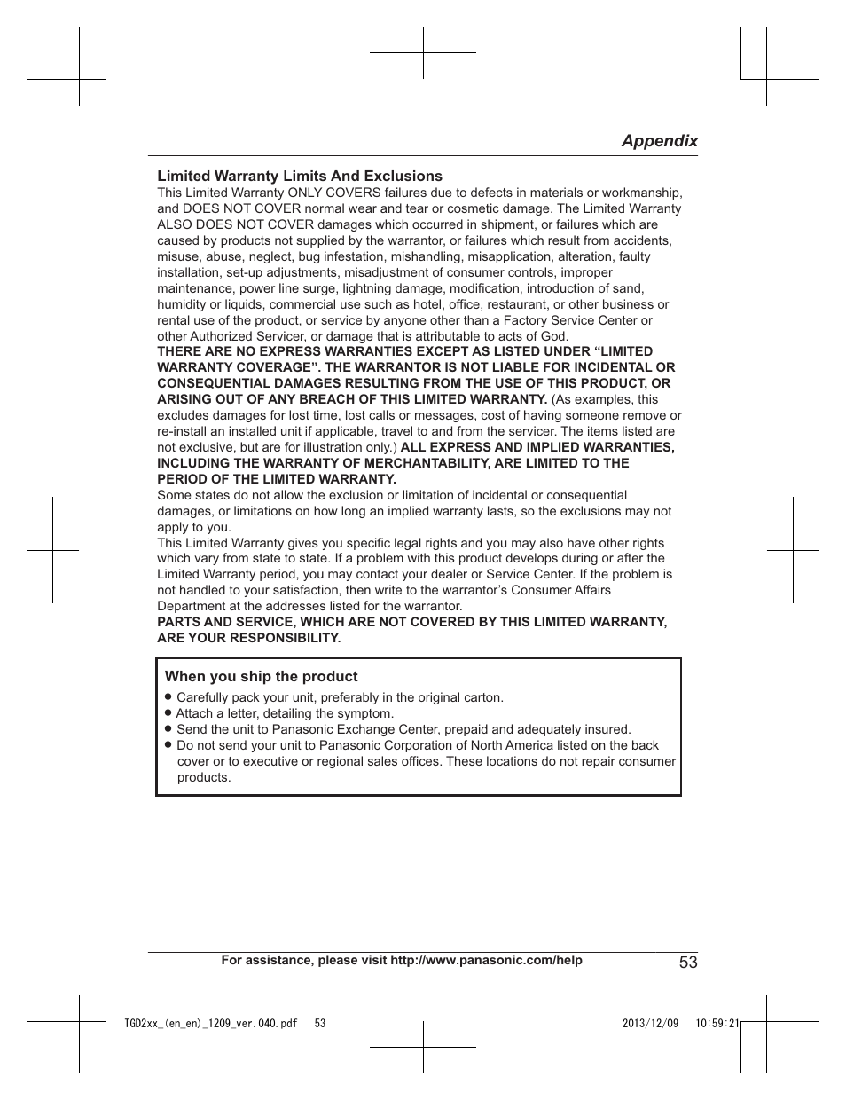 Panasonic KXTGD224 User Manual | Page 53 / 56