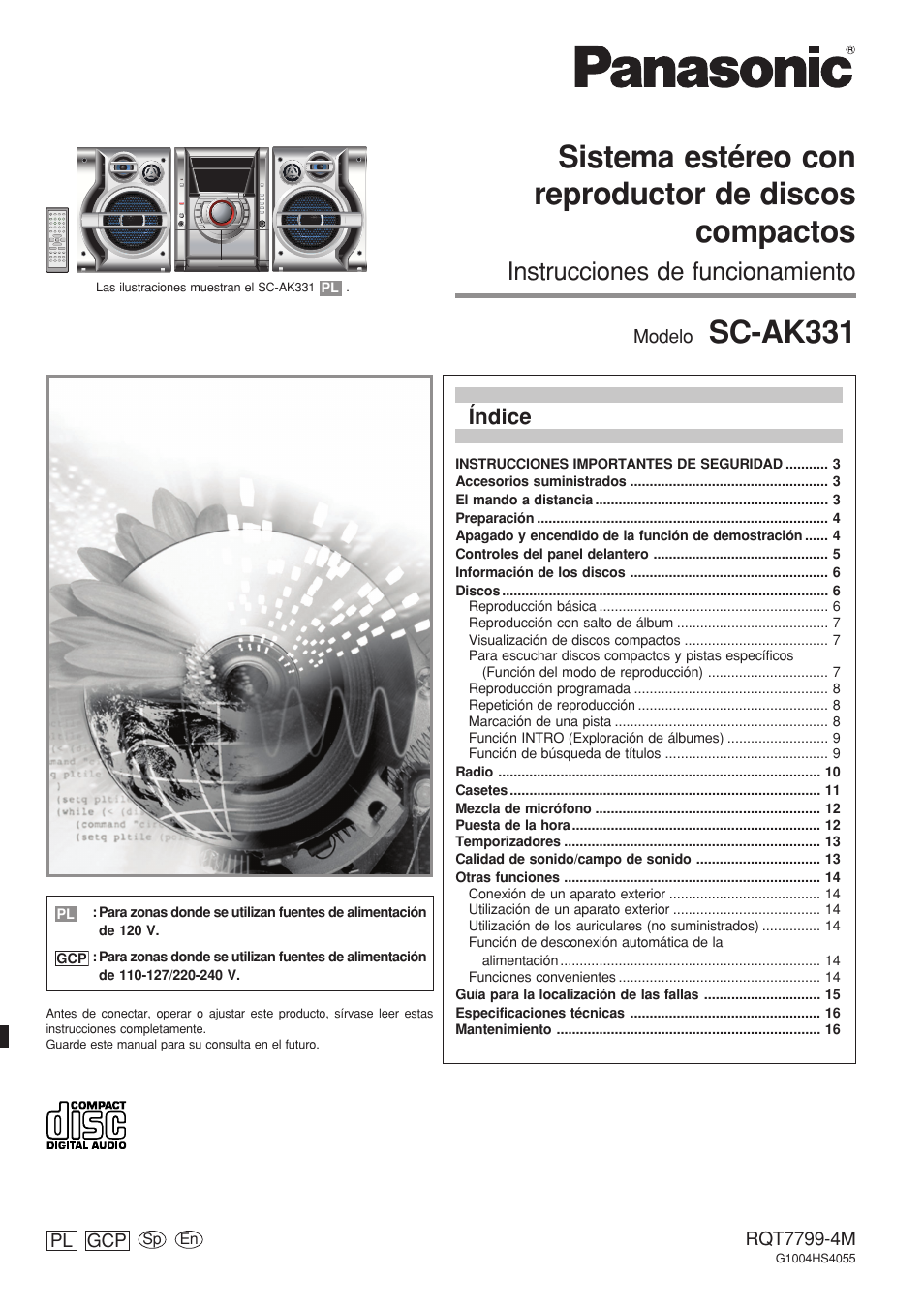 Panasonic SCAK331 User Manual | 32 pages