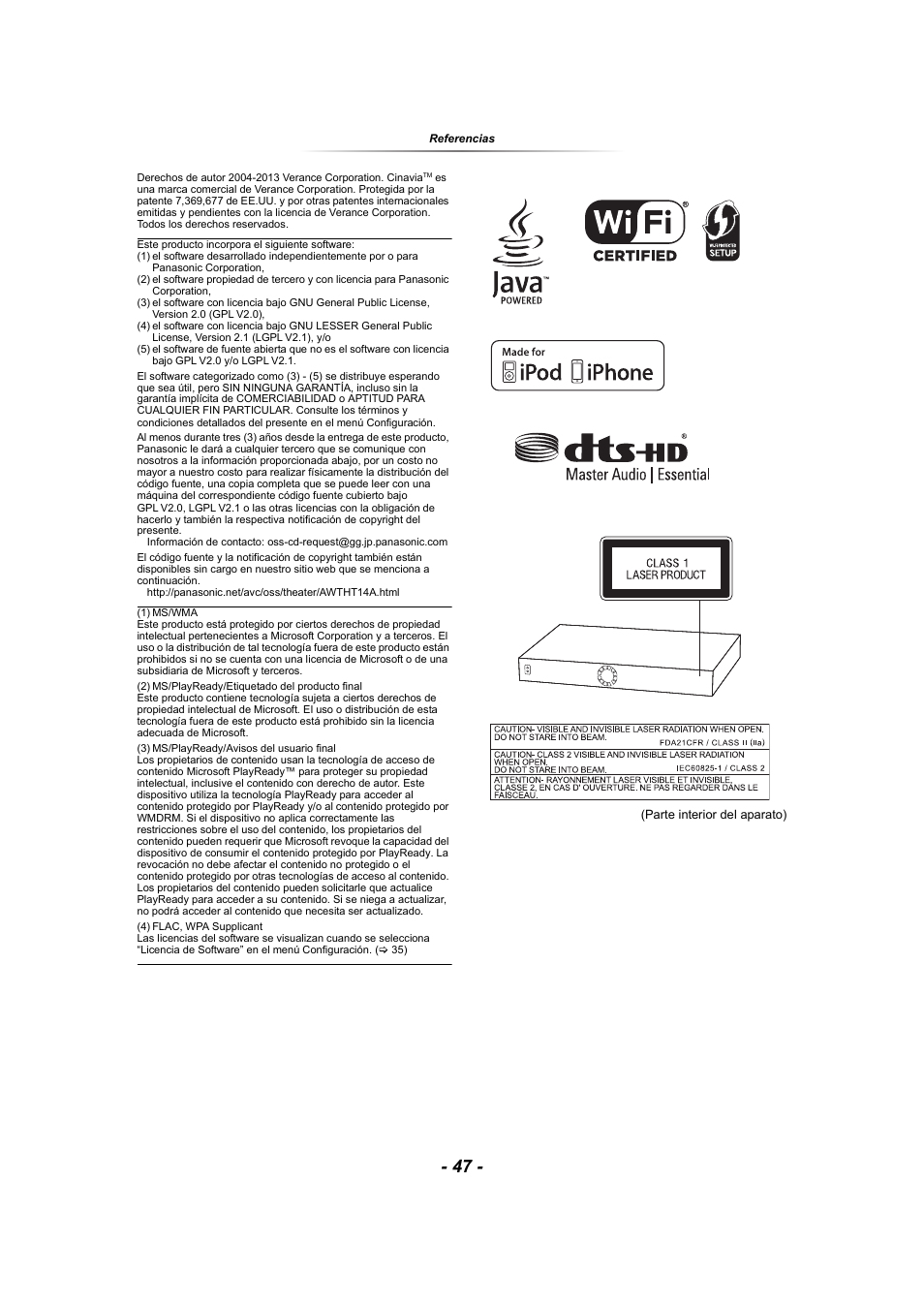 Panasonic SCBTT865EG User Manual | Page 47 / 48