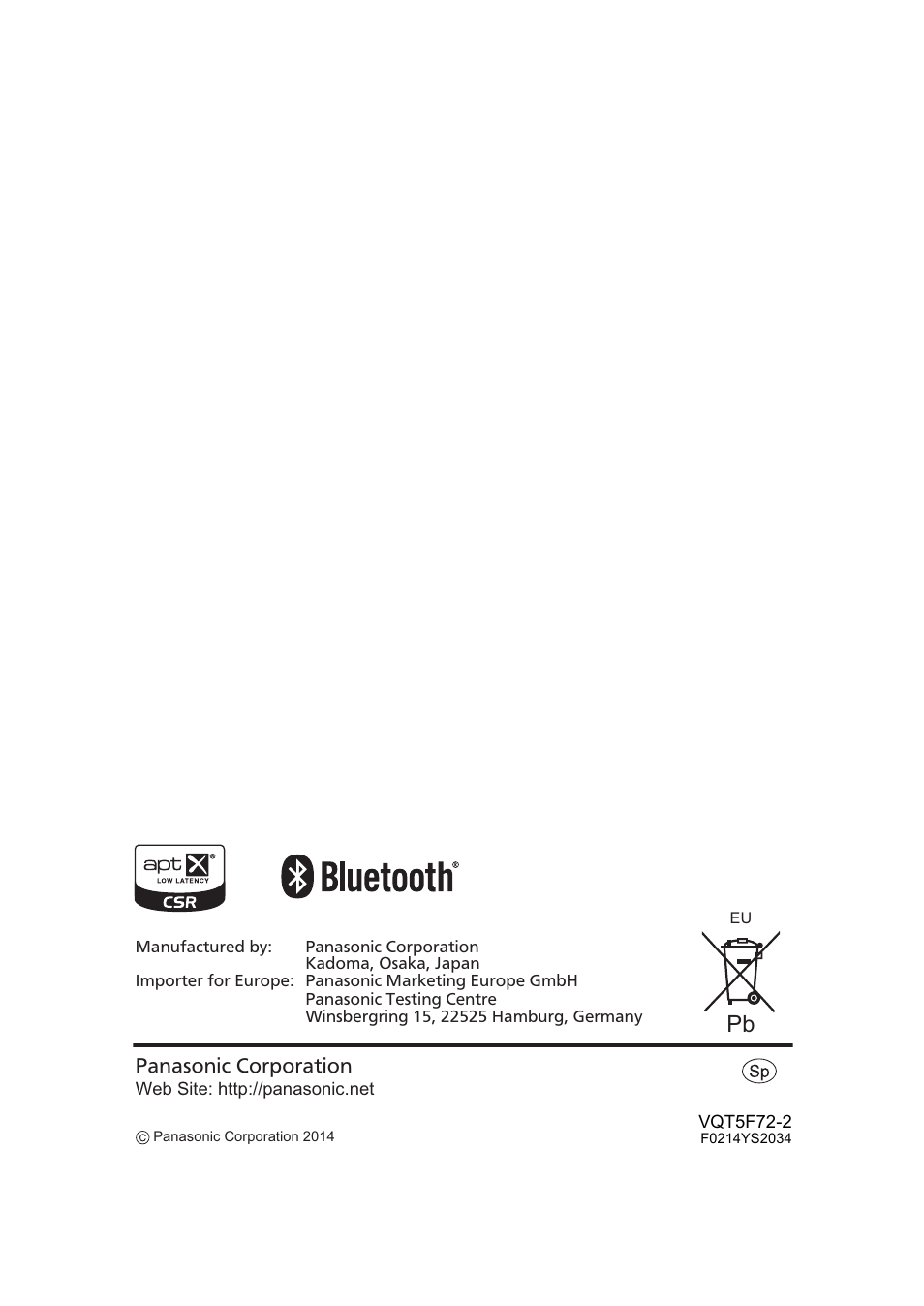 Panasonic SCBTT865EG User Manual | Page 48 / 48