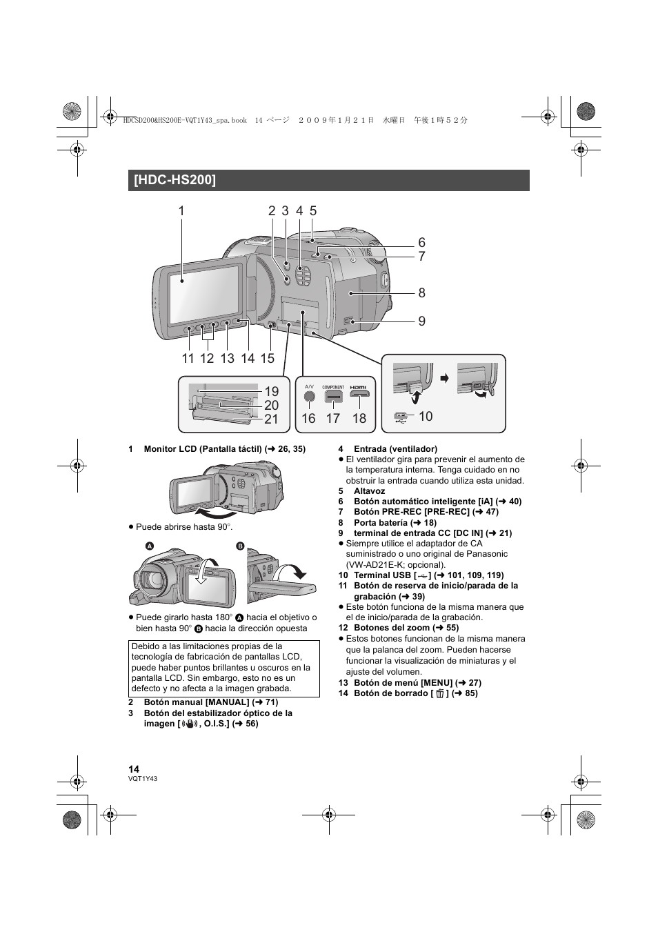 Hdc-hs200 | Panasonic HDCHS200 User Manual | Page 14 / 144